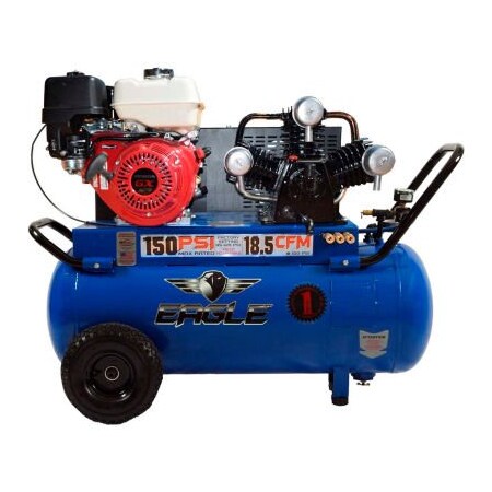 Wood Industries Eagle Portable Gas Air Compressor w/ Honda GX Engine, 9 HP, 25 Gallon, Horizontal P90G25H1